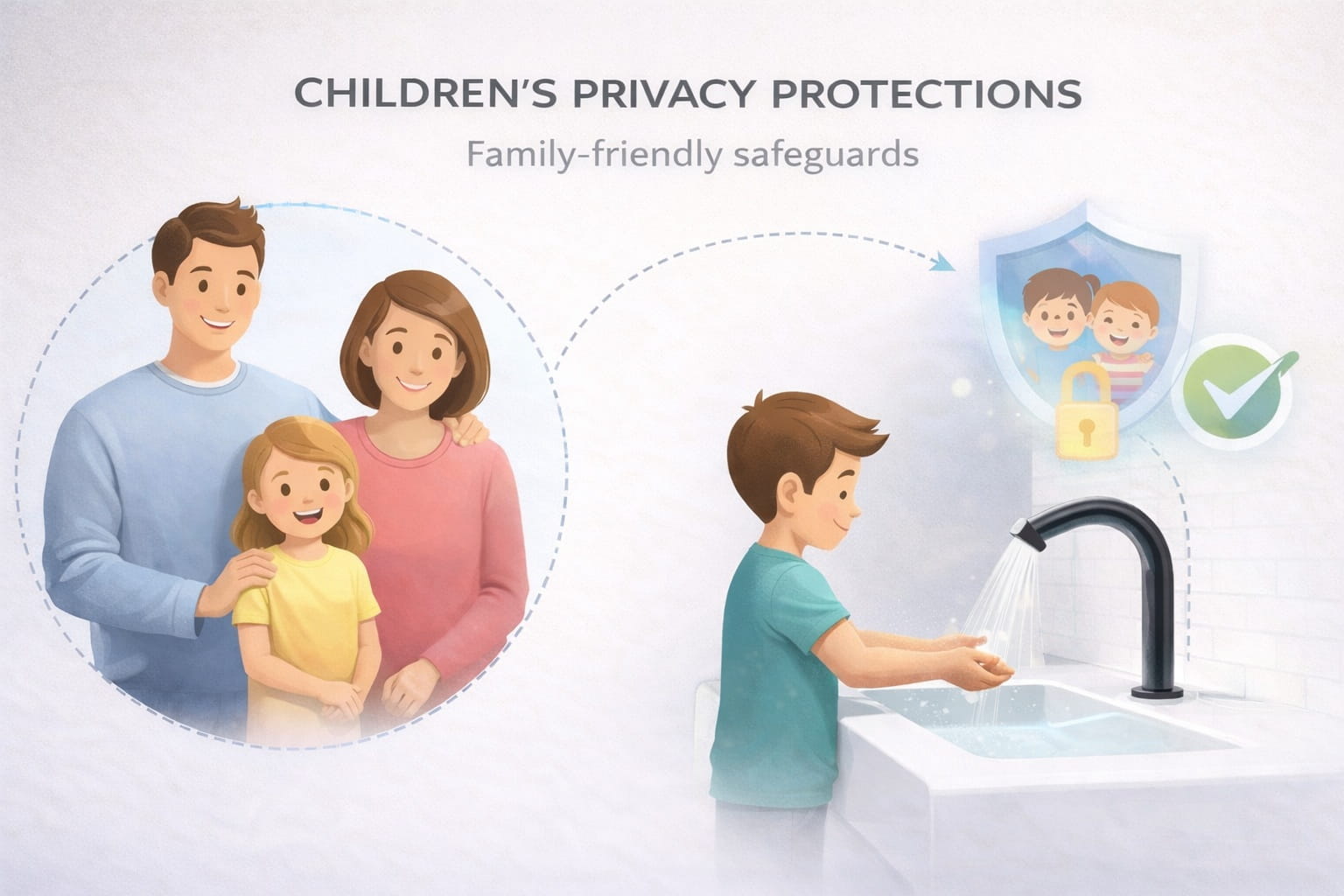 Family-friendly visual representing children’s privacy protections