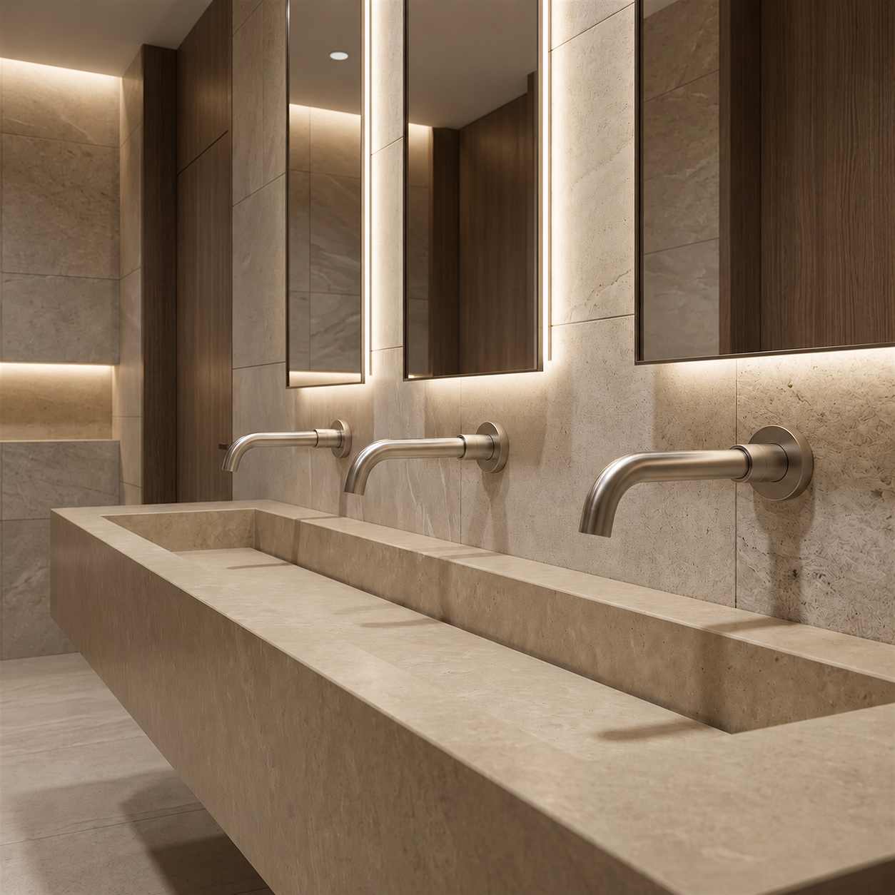 Fontana brushed nickel commercial automatic faucet with hands-free sensor activation