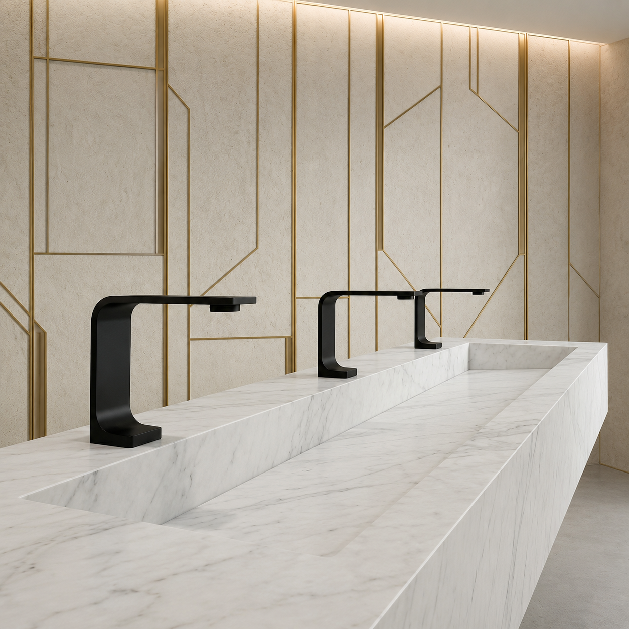 Fontana antique brass commercial sensor faucet for touchless public restroom design