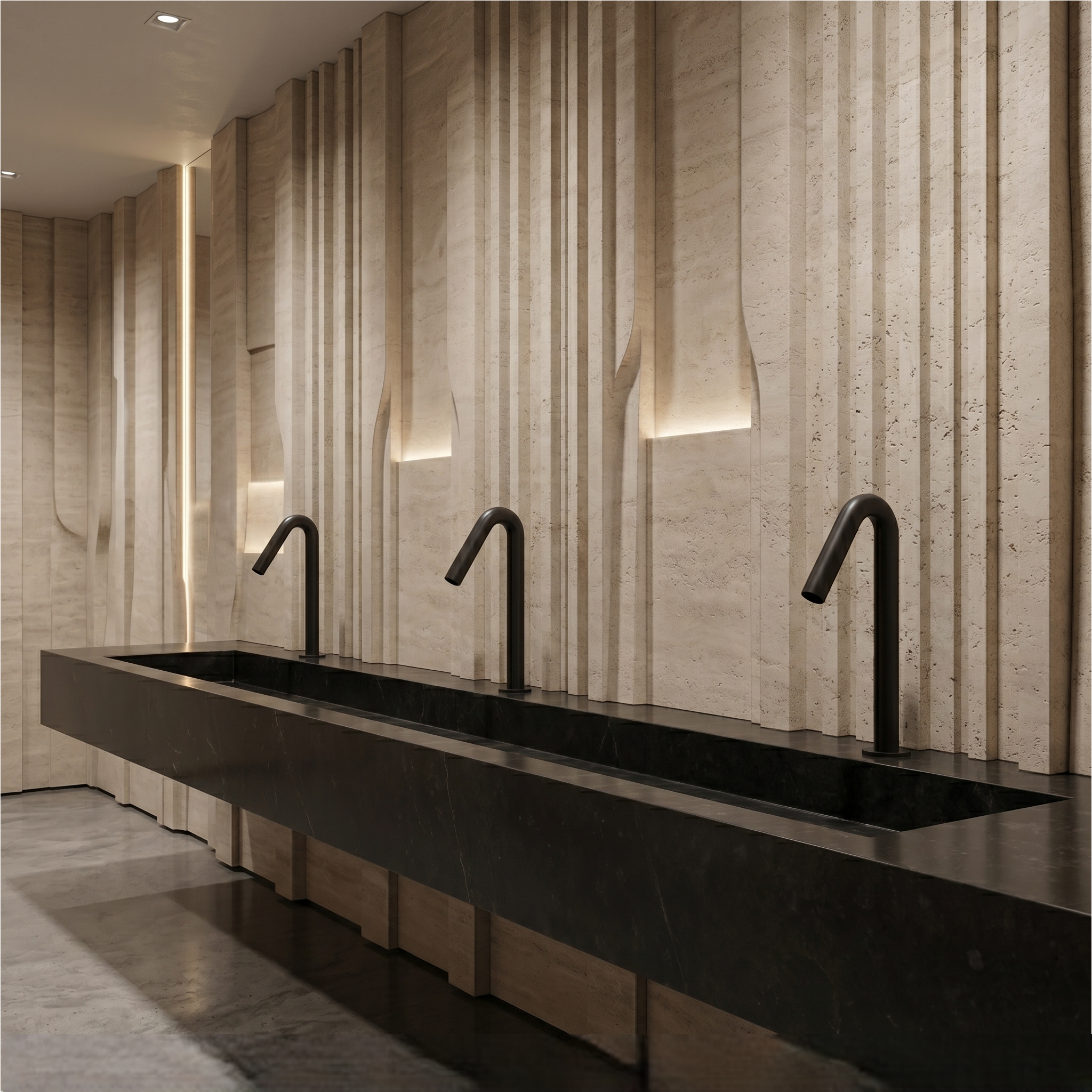 Touchless commercial faucet illustrating sensor-based activation technology